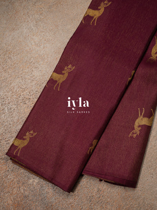 The Burgundy Reversible Silk Saree