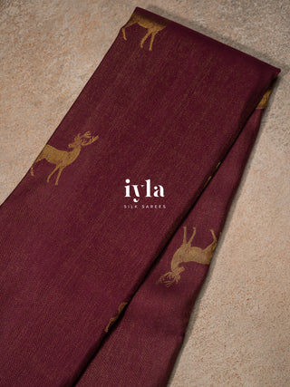 The Burgundy Reversible Silk Saree