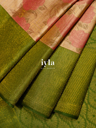 The Petals and Poetry Kanjeevaram in Nude Beige