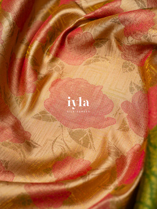 The Petals and Poetry Kanjeevaram in Nude Beige