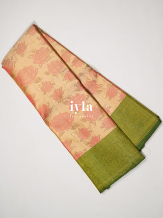 The Petals and Poetry Kanjeevaram in Nude Beige