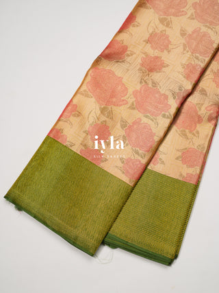 The Petals and Poetry Kanjeevaram in Nude Beige