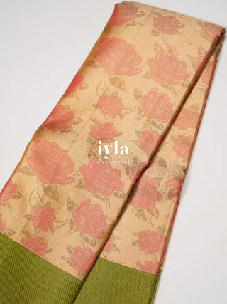 The Petals and Poetry Kanjeevaram in Nude Beige