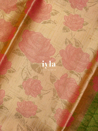 The Petals and Poetry Kanjeevaram in Nude Beige