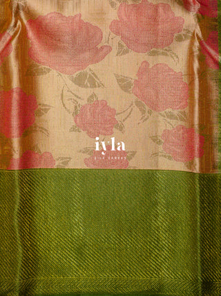 The Petals and Poetry Kanjeevaram in Nude Beige