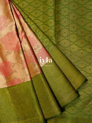 The Petals and Poetry Kanjeevaram in Nude Beige