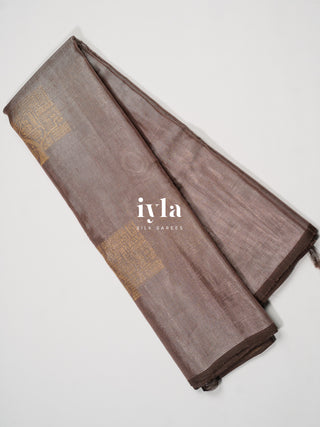 The Enchanted Grove Kanjeevaram in Metallic Brown