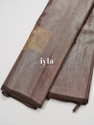 The Enchanted Grove Kanjeevaram in Metallic Brown