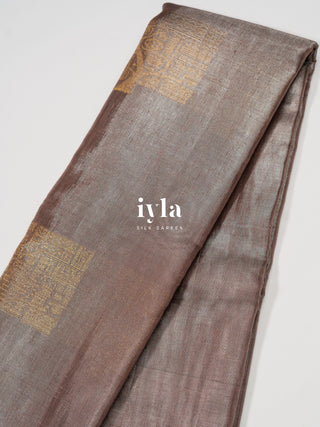 The Enchanted Grove Kanjeevaram in Metallic Brown