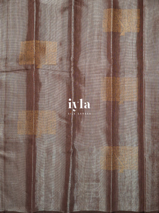 The Enchanted Grove Kanjeevaram in Metallic Brown