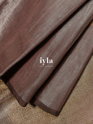 The Enchanted Grove Kanjeevaram in Metallic Brown