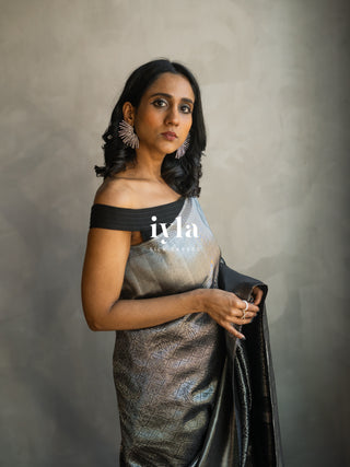 The Born of the Wild Kanjeevaram in Black