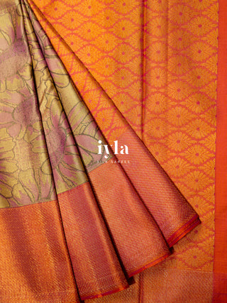 The Hand Drawn sunflowers Kanjeevaram