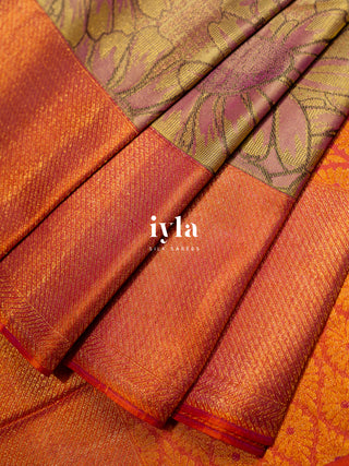 The Hand Drawn sunflowers Kanjeevaram