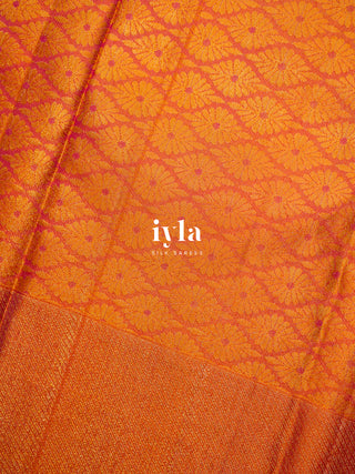 The Hand Drawn sunflowers Kanjeevaram