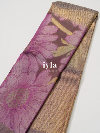 The Sunflower Blooms Kanjeevaram Dipped in Gold