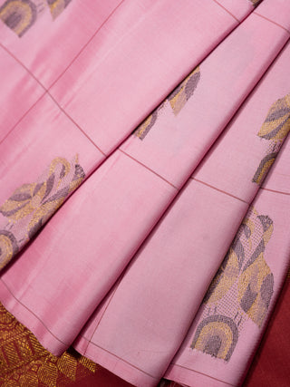 The Baby Pink Swan Pair Poetry Kanjeevaram