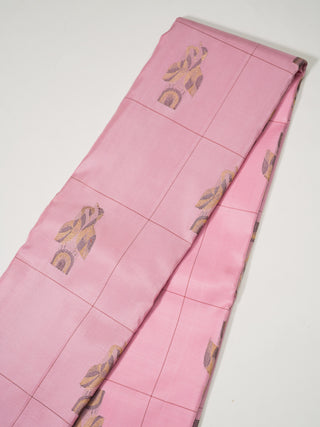 The Baby Pink Swan Pair Poetry Kanjeevaram