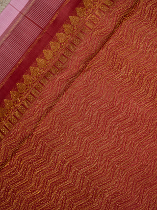 The Baby Pink Swan Pair Poetry Kanjeevaram