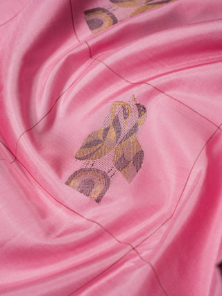 The Baby Pink Swan Pair Poetry Kanjeevaram