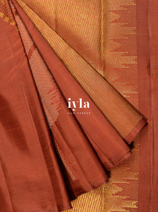 The Banana Grove Enchantment Kanjeevaram in Burnt Umber