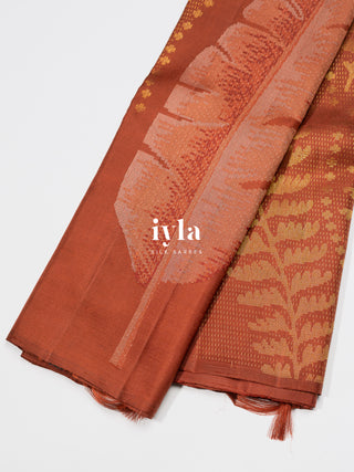 The Banana Grove Enchantment Kanjeevaram in Burnt Umber