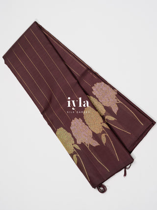 The Garden of Dreams Kanjeevaram in Walnut Brown
