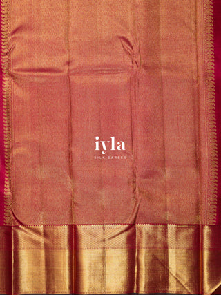 The Haveli Painting Inspired Kanjeevaram in Pink Ruby