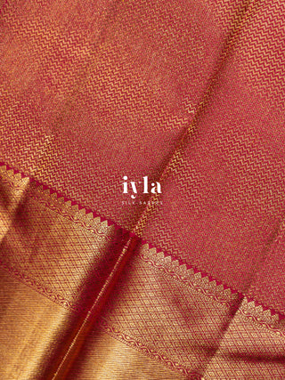 The Haveli Painting Inspired Kanjeevaram in Pink Ruby