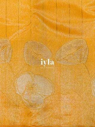 The Moonlit Lily Kanjeevaram in Autumn Yellow