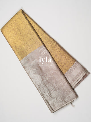 The Peacocks of the Forest Kanjeevaram in Metallic Gold & Silver