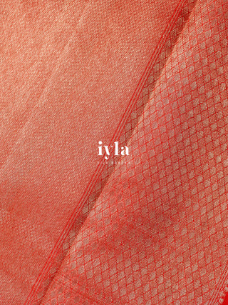 The Thousand Hearts Kanjeevaram in Crimson Red