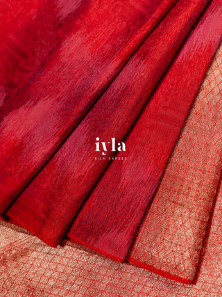 The Thousand Hearts Kanjeevaram in Crimson Red