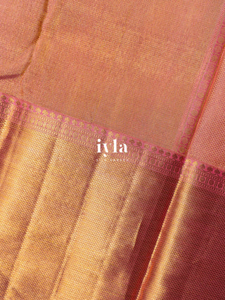 The Vintage Ornate Affair Kanjeevaram in Apricot Orange