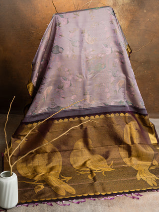 The Wings of Wonder Kanjeevaram in Dusty Lavender