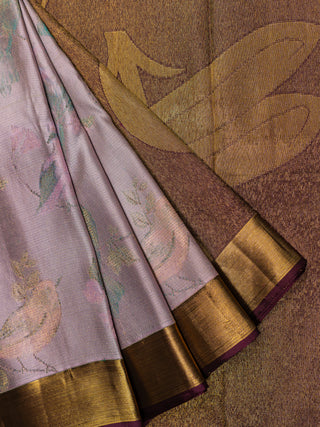 The Wings of Wonder Kanjeevaram in Dusty Lavender