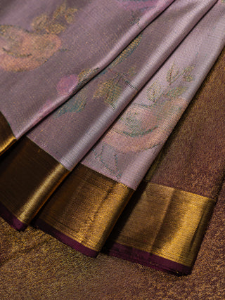 The Wings of Wonder Kanjeevaram in Dusty Lavender
