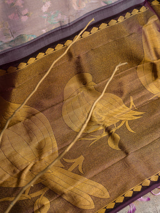 The Wings of Wonder Kanjeevaram in Dusty Lavender