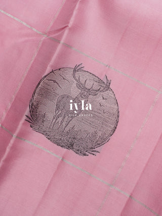 The Taffy Pink Moonlit Deer Kanjeevaram