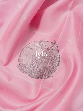 The Taffy Pink Moonlit Deer Kanjeevaram