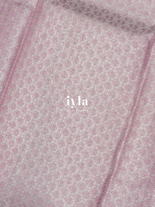 The Deer in Petalscape Kanjeevaram in Pastel Pink