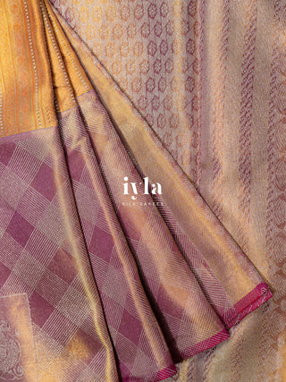 The Timeless Weave Kanjeevaram in Bright Orange
