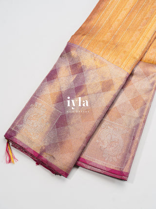 The Timeless Weave Kanjeevaram in Bright Orange