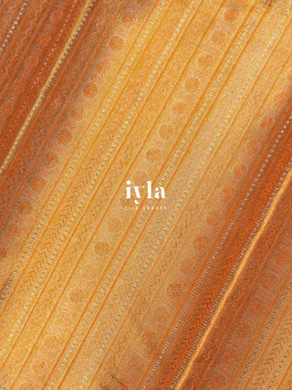 The Timeless Weave Kanjeevaram in Bright Orange