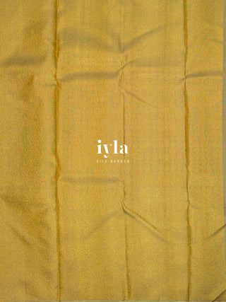 The Trumpet Lily Kanjeevaram in Gold Beige