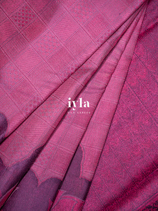The Bridgerton Inspired Lotus Kanjeevaram in Deep Orchid