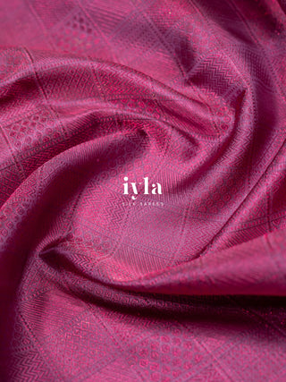 The Bridgerton Inspired Lotus Kanjeevaram in Deep Orchid