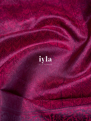The Bridgerton Inspired Lotus Kanjeevaram in Deep Orchid