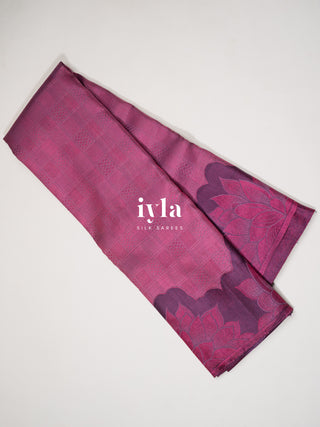 The Bridgerton Inspired Lotus Kanjeevaram in Deep Orchid