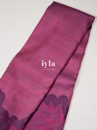 The Bridgerton Inspired Lotus Kanjeevaram in Deep Orchid